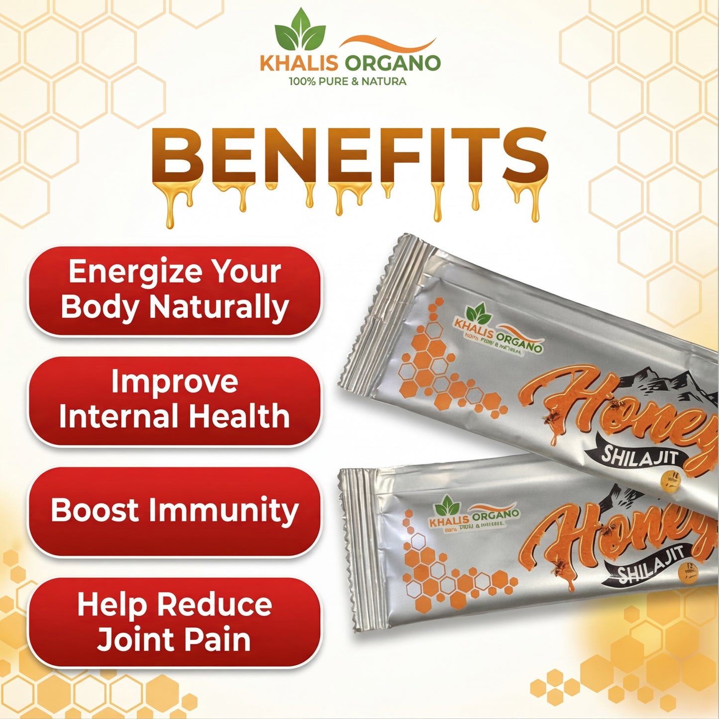 Khalisorgano® Natural Honey Shilajit